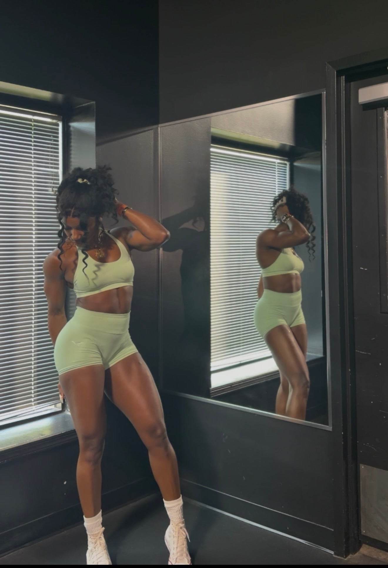The Aura Cross-Back Sports Bra & High-Rise Sculpt Short