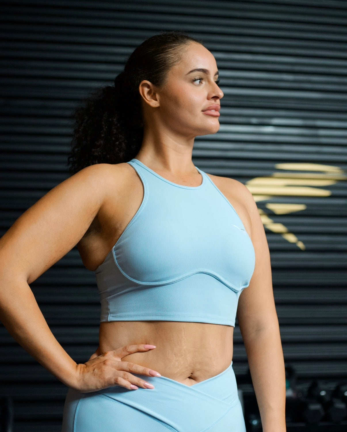 The Aether Sculpted High-Neck Crop Top