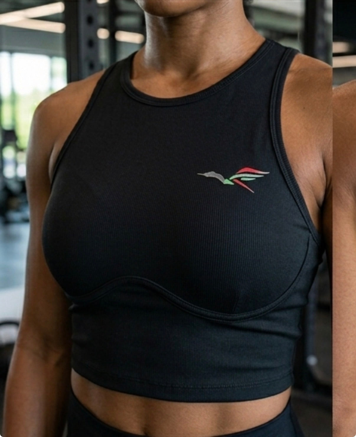 The Aether Sculpted High-Neck Crop Top