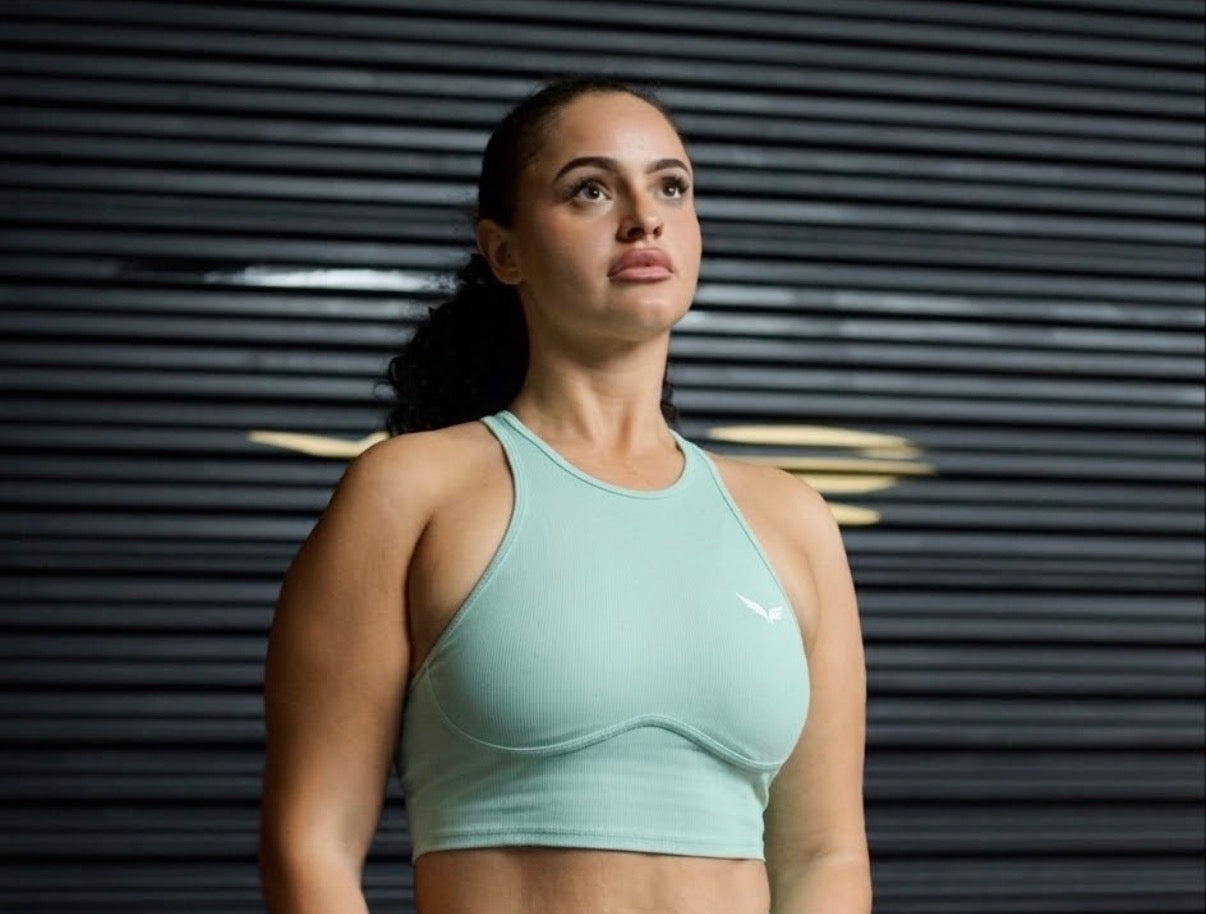 The Aether Sculpted High-Neck Crop Top
